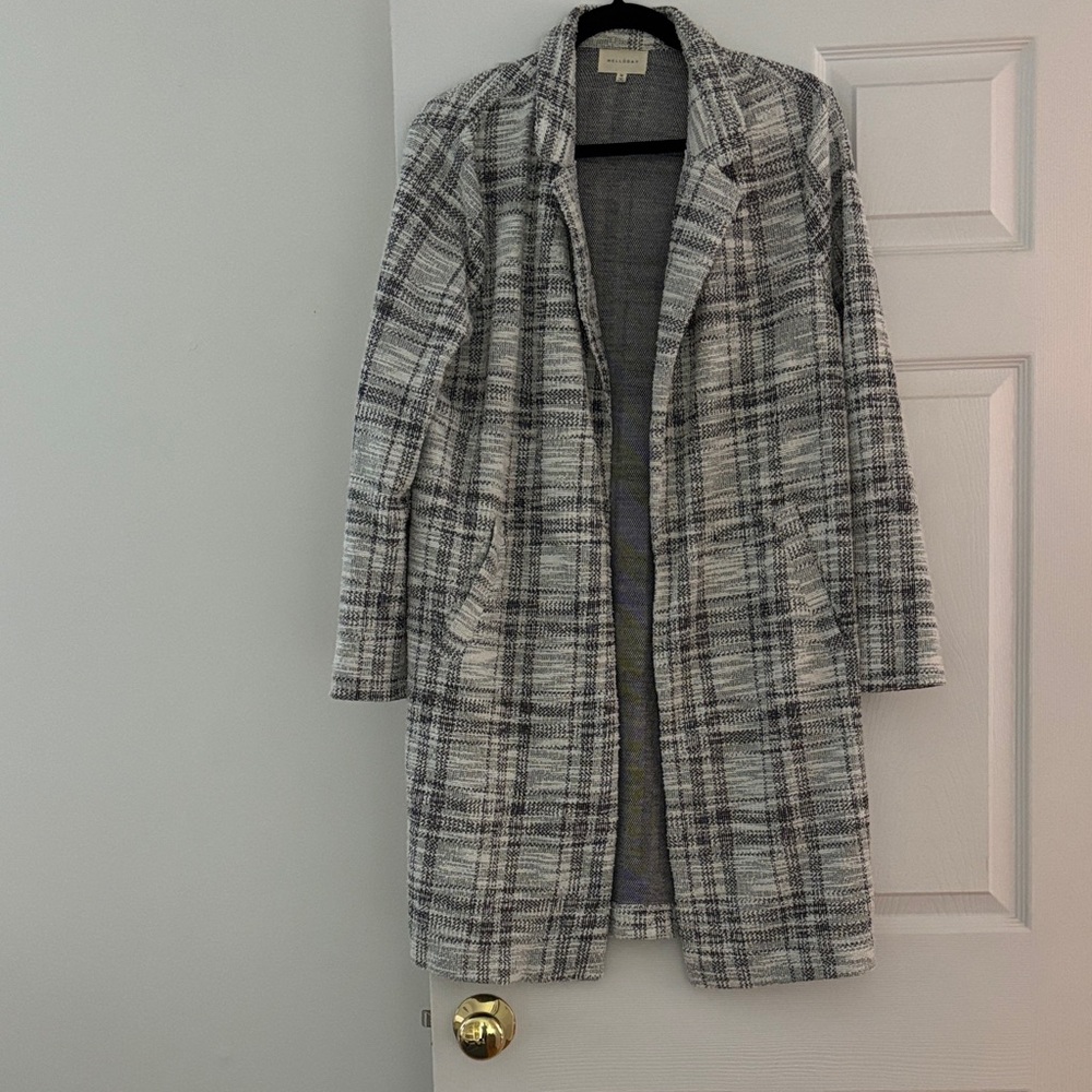 MELLODAY Gray Plaid Trench Coat